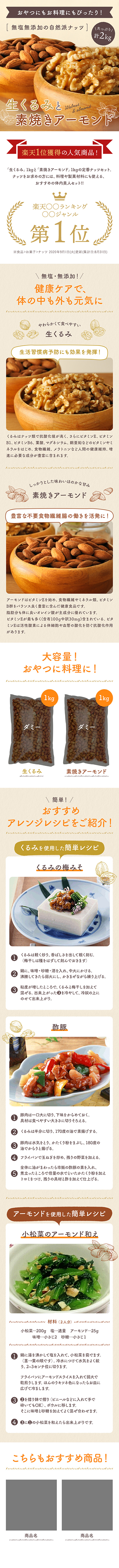 広島県尾道市 生くるみと素焼きアーモンド