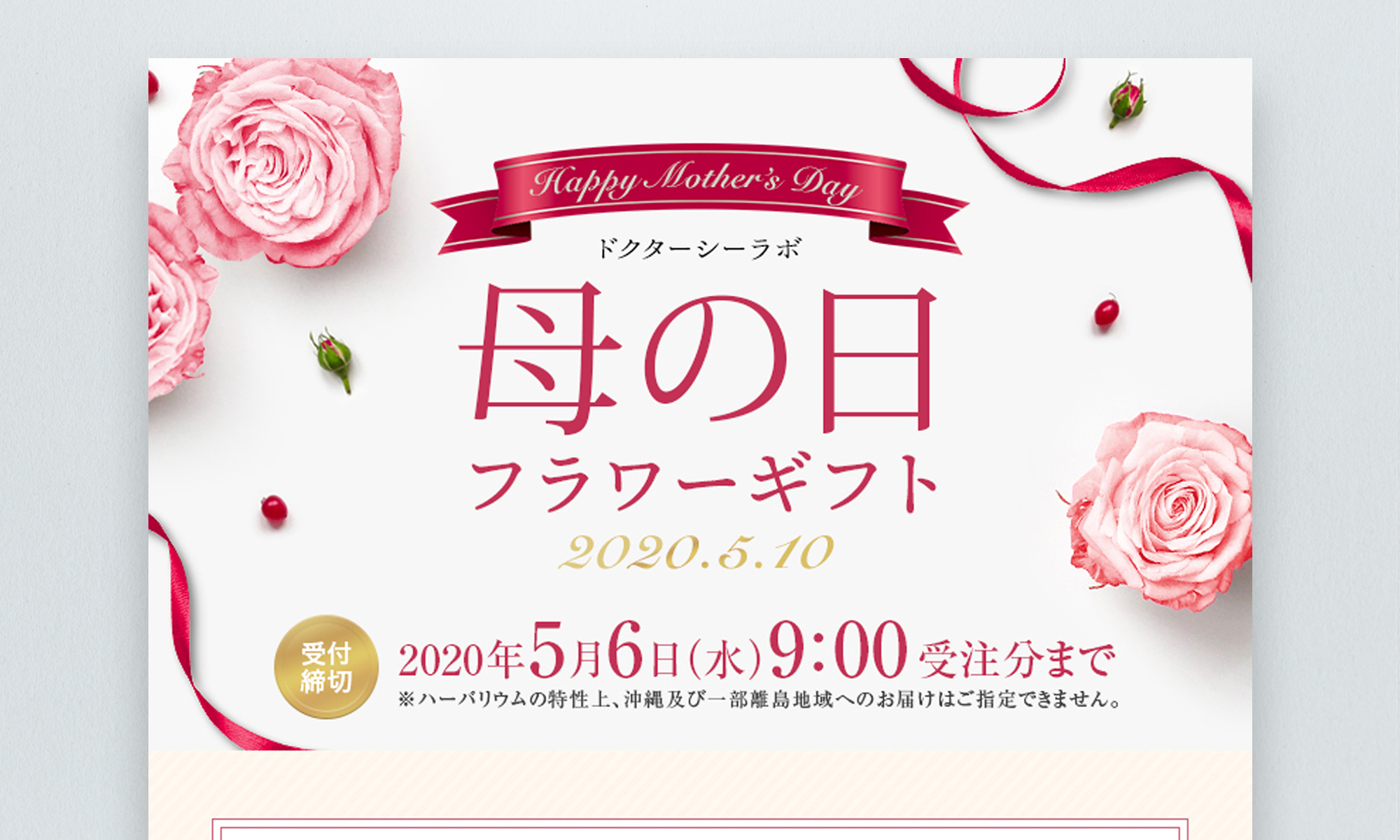 ＪＮＴＬコンシューマーヘルス株式会社様 ドクターシーラボ 母の日フラワーギフト